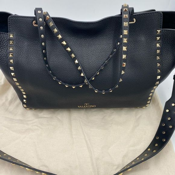 Valentino Garavani Handbags - Women’s Valentino Garavani rockstud pebble grain calfskin tote bag made in Italy